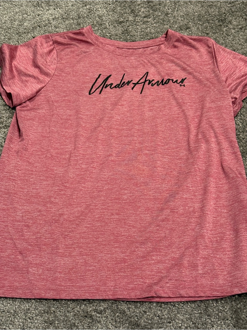 Under Armour Heather Rose Short Sleeve Script Logo Tee